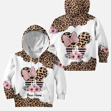 Load image into Gallery viewer, Personalized Leopard Mouse Ears Hoodie &amp; Leggings Gift for Mom
