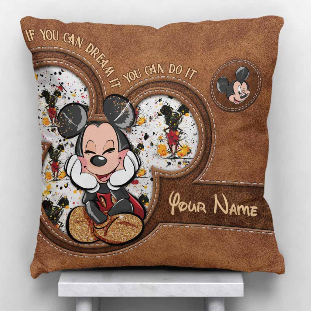 Personalized Mickey Mouse Throw Pillow Custom Name Gift Idea