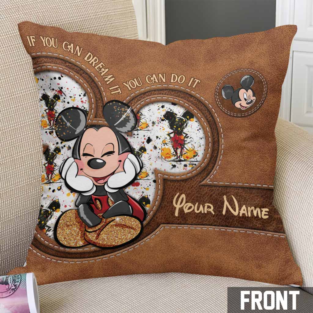 Personalized Mickey Mouse Throw Pillow Custom Name Gift Idea