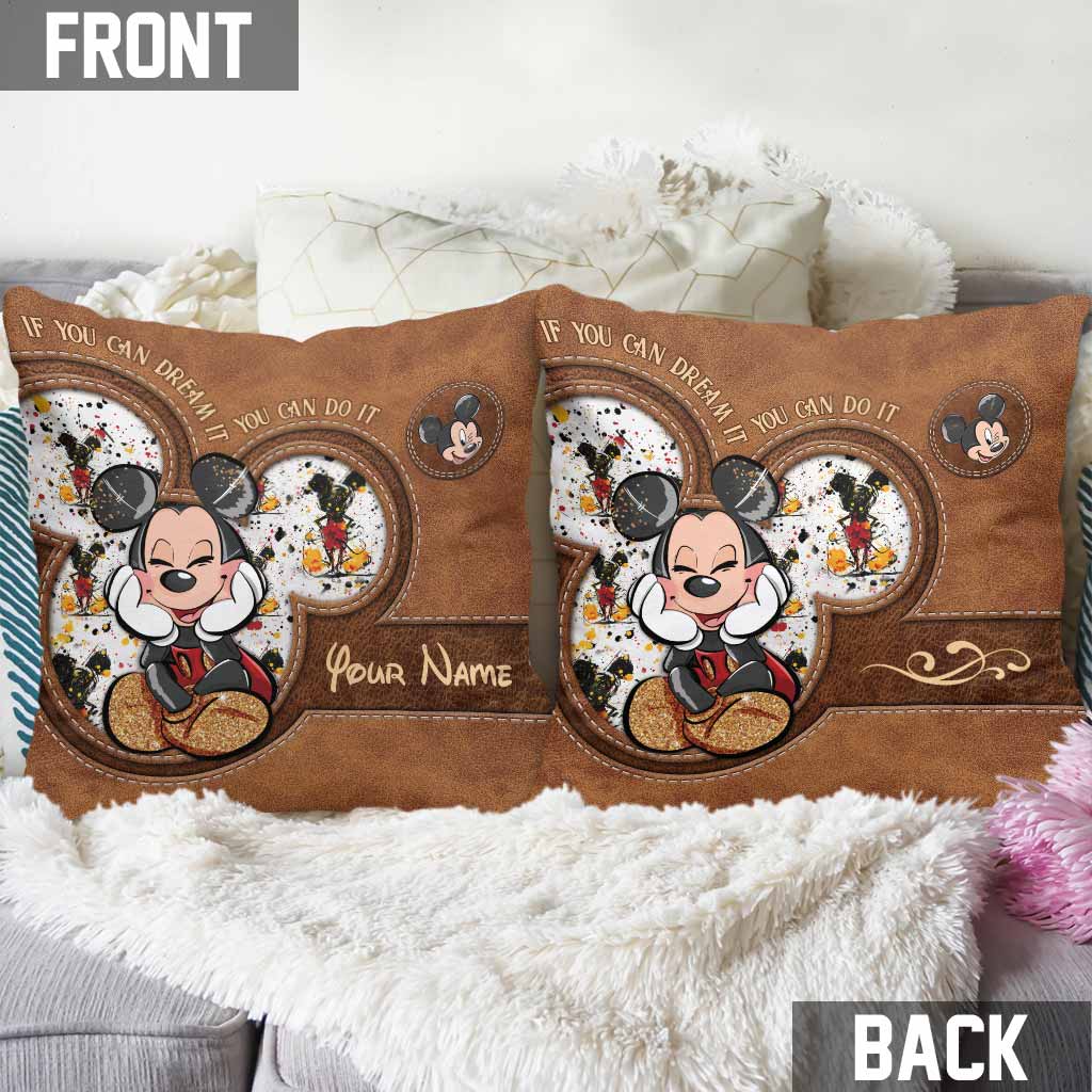 Personalized Mickey Mouse Throw Pillow Custom Name Gift Idea