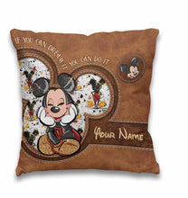 Load image into Gallery viewer, Personalized Mickey Mouse Throw Pillow Custom Name Gift Idea
