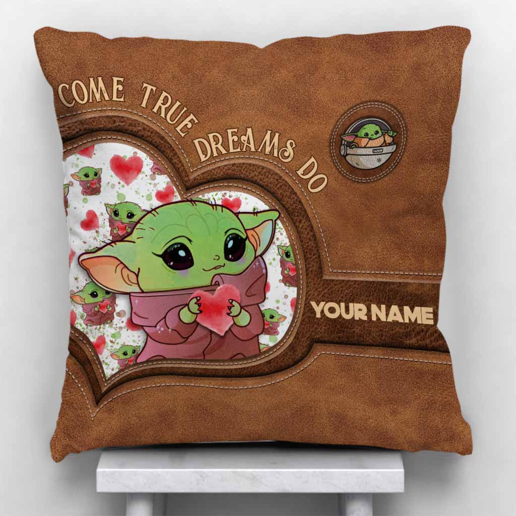 Personalized Leather Pattern Throw Pillow Custom Name Gift for Mom
