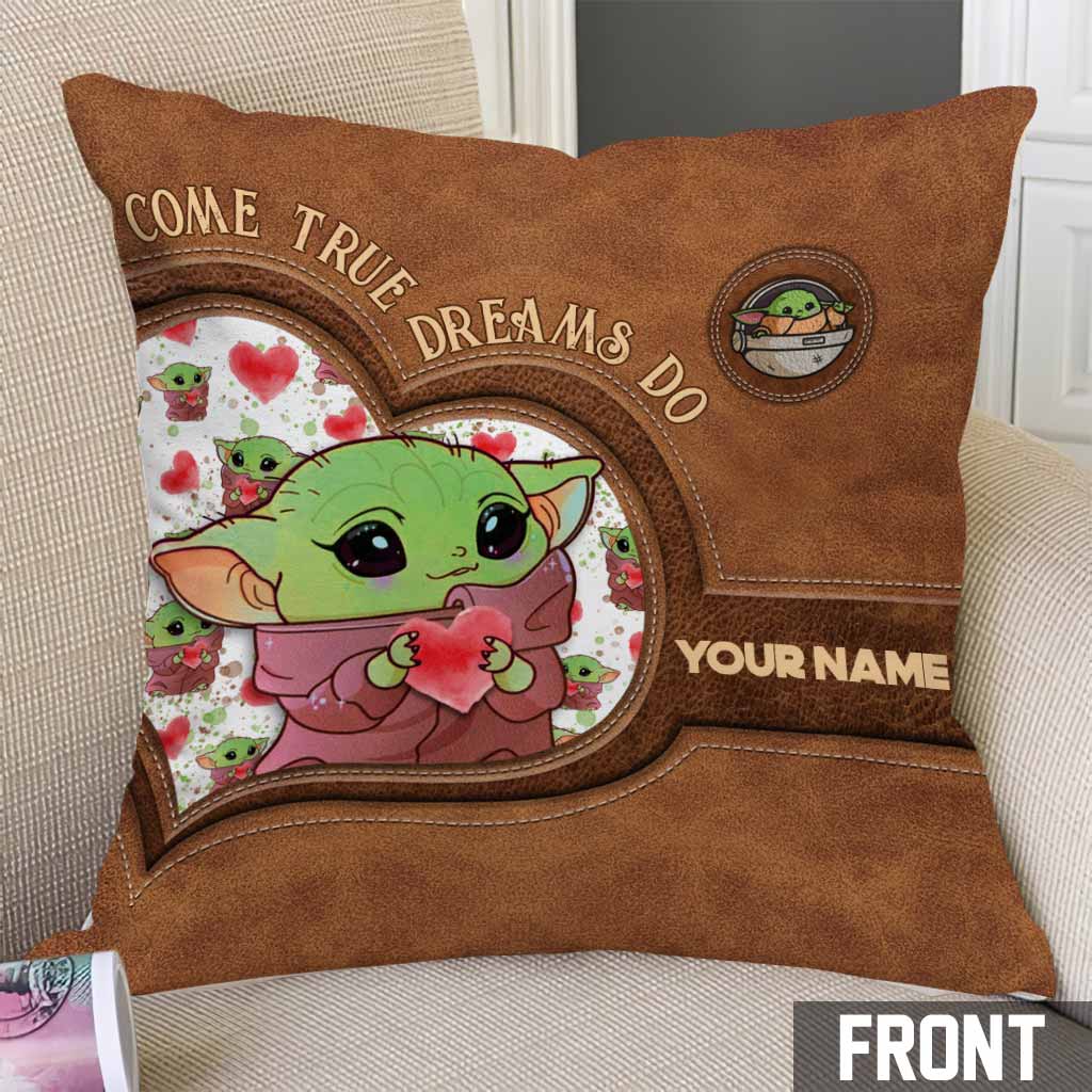 Personalized Leather Pattern Throw Pillow Custom Name Gift for Mom