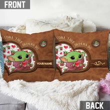 Load image into Gallery viewer, Personalized Leather Pattern Throw Pillow Custom Name Gift for Mom
