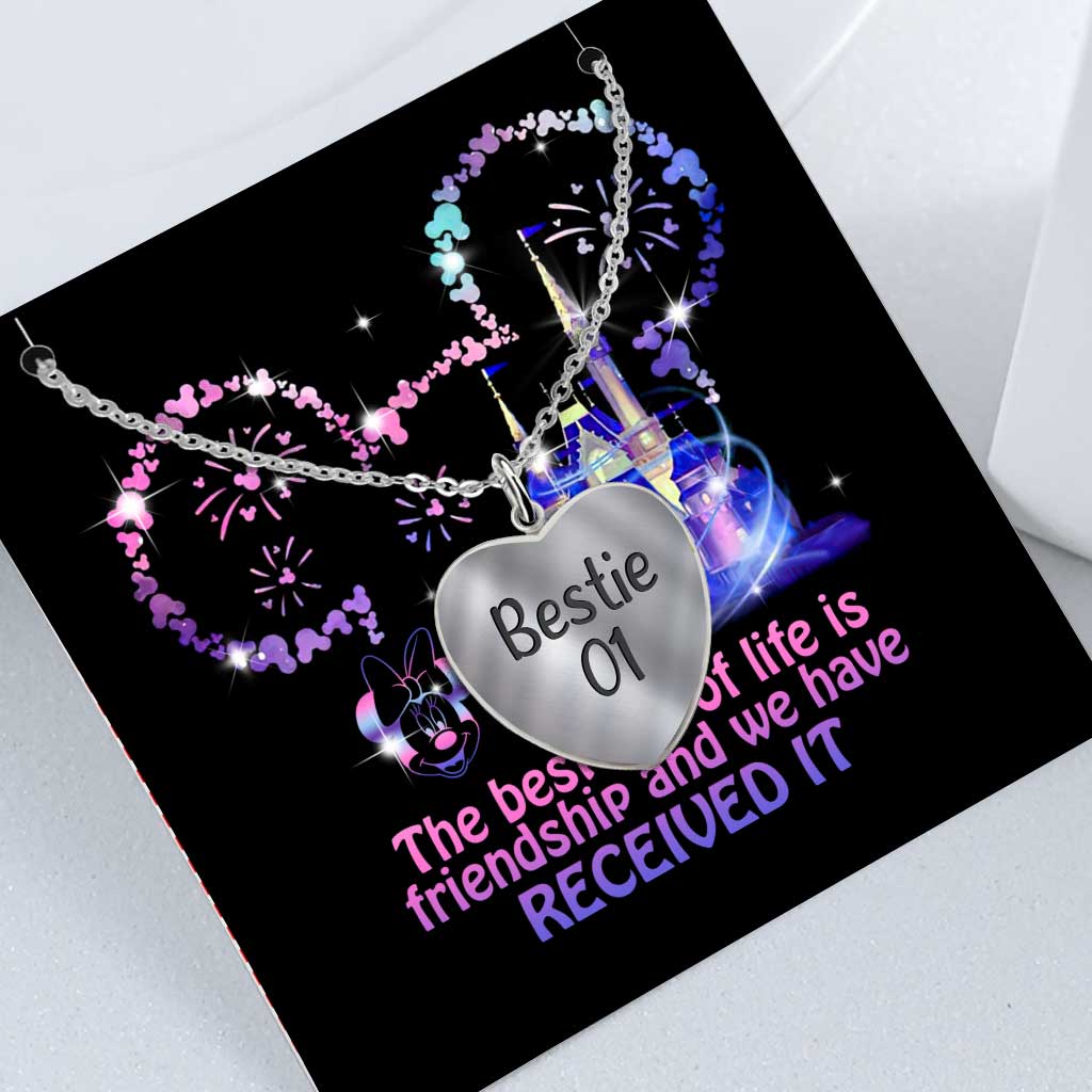 Personalized Heart Pendant Necklace with Custom Name Gift for Bestie