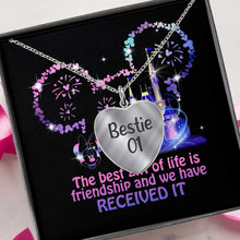 Load image into Gallery viewer, Personalized Heart Pendant Necklace with Custom Name Gift for Bestie
