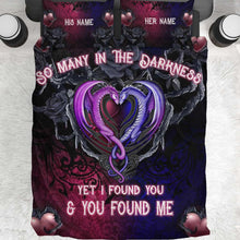 Load image into Gallery viewer, Personalized Dragon Quilt Set Custom Names Romantic Gift
