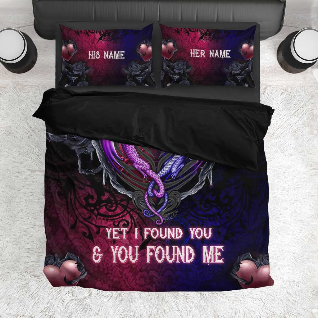 Personalized Dragon Quilt Set Custom Names Romantic Gift