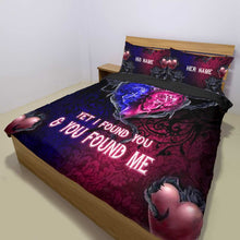 Load image into Gallery viewer, Personalized Skull Quilt Set Custom Name Unique Couple Gift
