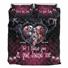 Load image into Gallery viewer, Personalized Nightmare Quilt Set with Custom Names for Halloween &amp; Anniversary
