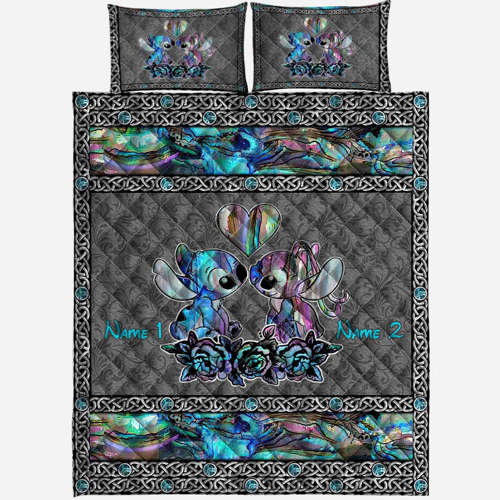 Personalized Ohana Quilt Set Custom Names Unique Gift for Couples