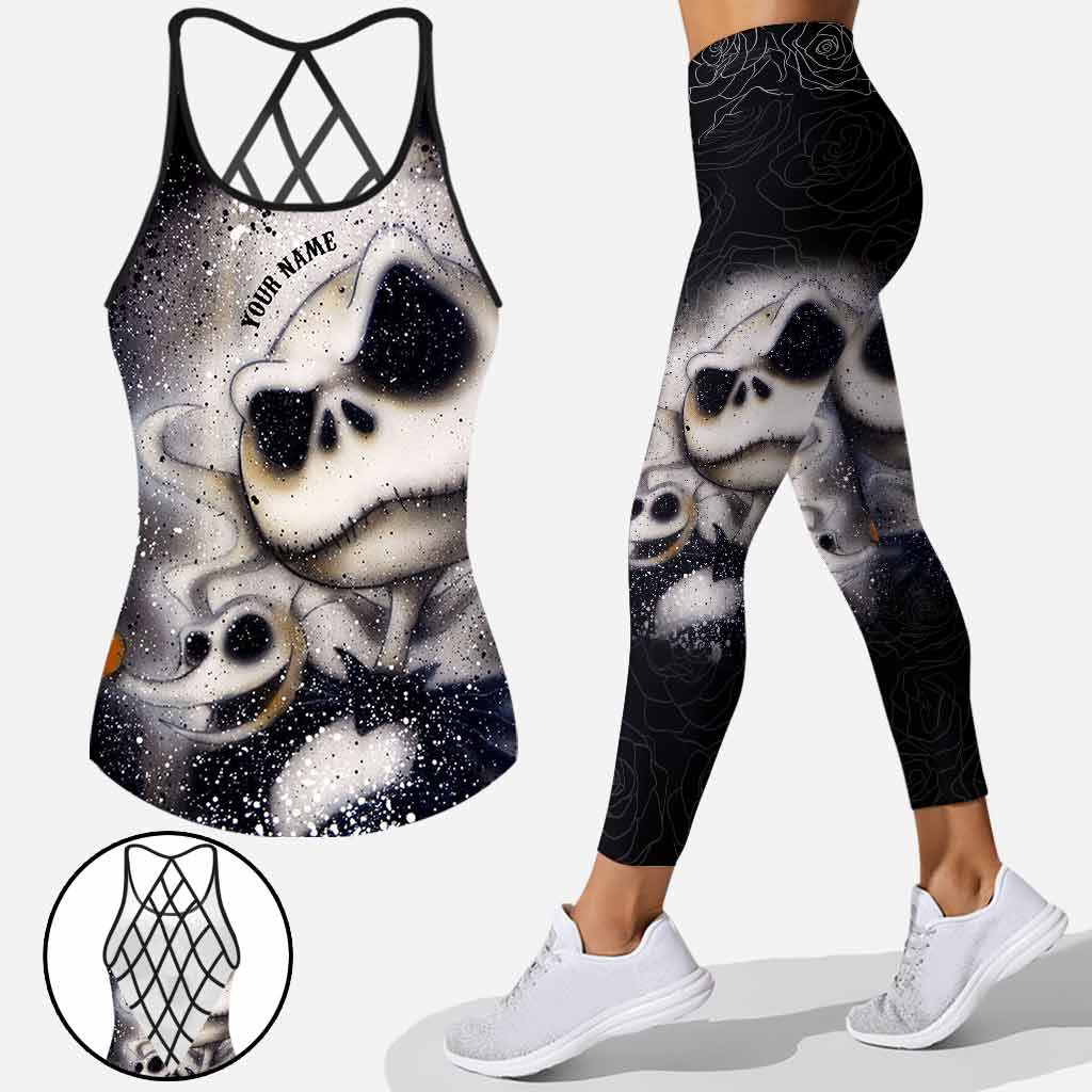 Custom Name Halloween Cross Tank Top & Leggings for Women