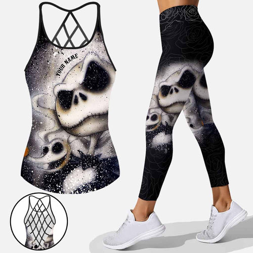 Custom Name Halloween Cross Tank Top & Leggings for Women