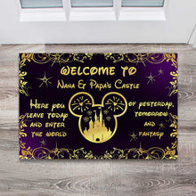Load image into Gallery viewer, Personalized Doormat Welcome to Nana &amp; Papa's Castle Gift
