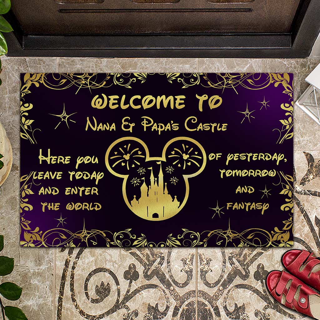 Personalized Doormat Welcome to Nana & Papa's Castle Gift