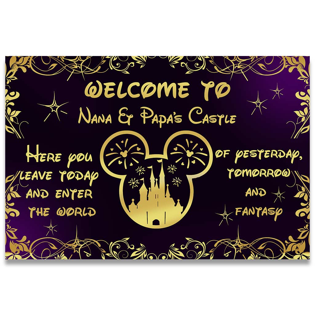 Personalized Doormat Welcome to Nana & Papa's Castle Gift