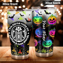 Load image into Gallery viewer, Personalized Halloween Nurse Tumbler Custom Name Gift for Nurse
