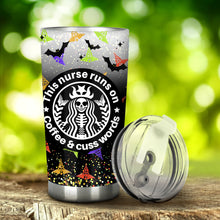 Load image into Gallery viewer, Personalized Halloween Nurse Tumbler Custom Name Gift for Nurse
