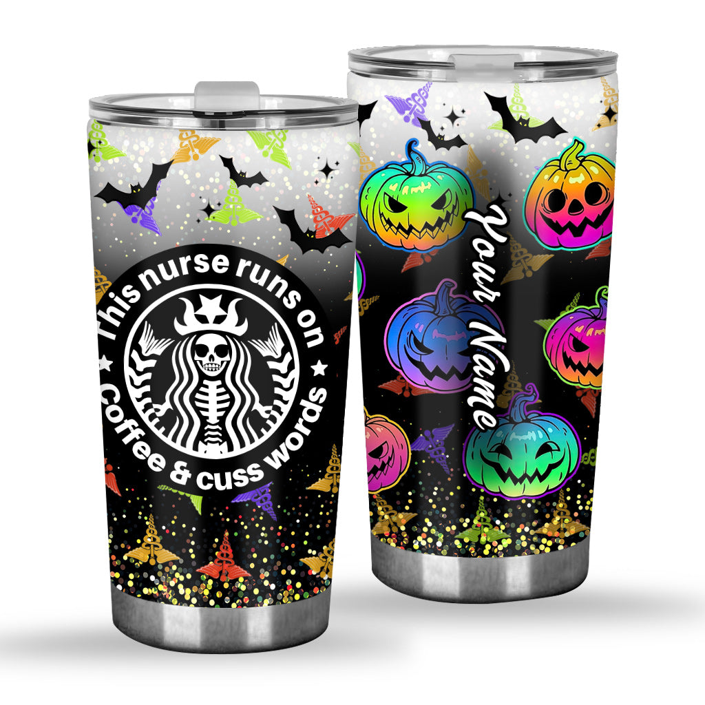 Personalized Halloween Nurse Tumbler Custom Name Gift for Nurse
