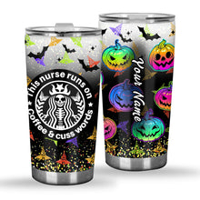 Load image into Gallery viewer, Personalized Halloween Nurse Tumbler Custom Name Gift for Nurse

