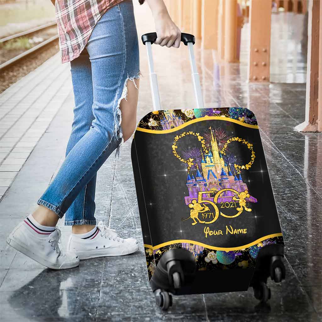 Personalized Luggage Cover for 50th Anniversary | Custom Name