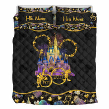Load image into Gallery viewer, Personalized 50th Anniversary Mouse Quilt Set for Couples
