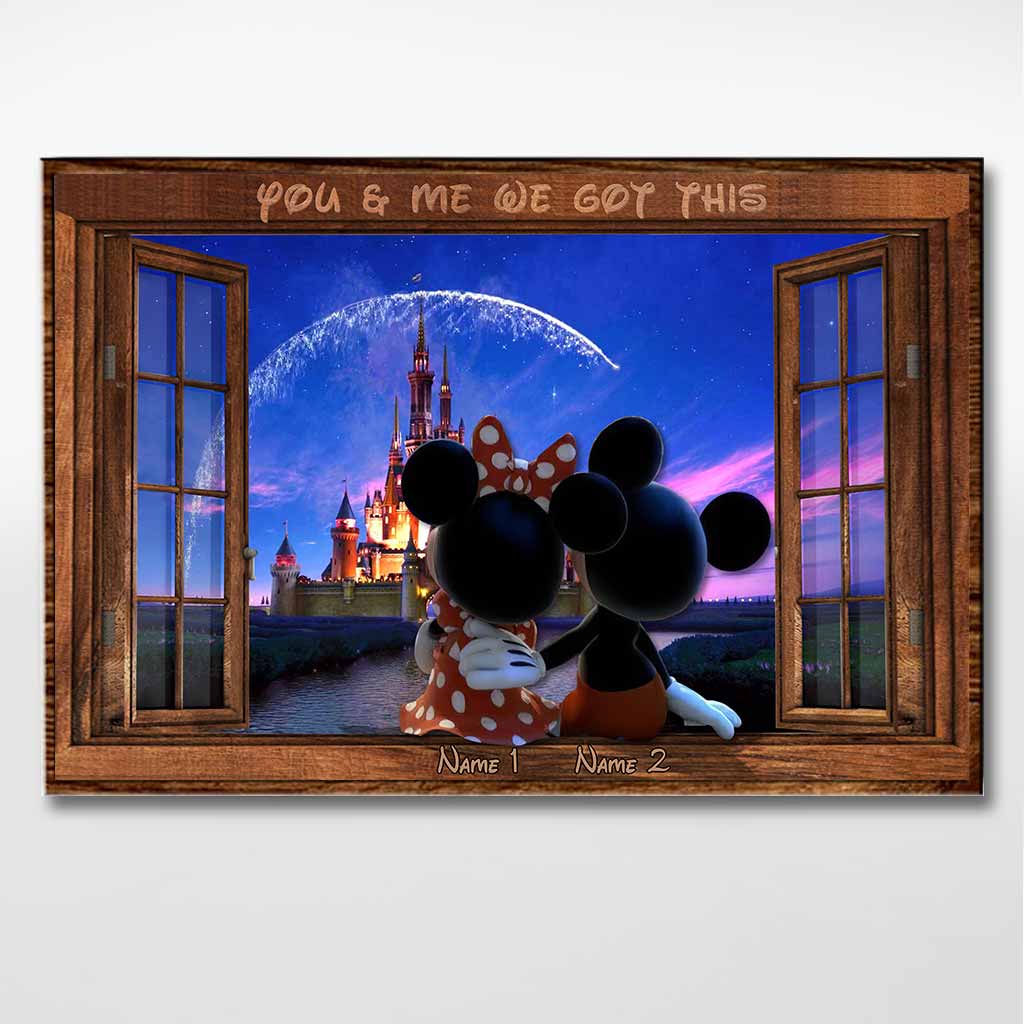 Personalized Mouse Poster Custom Names Gift for Couples