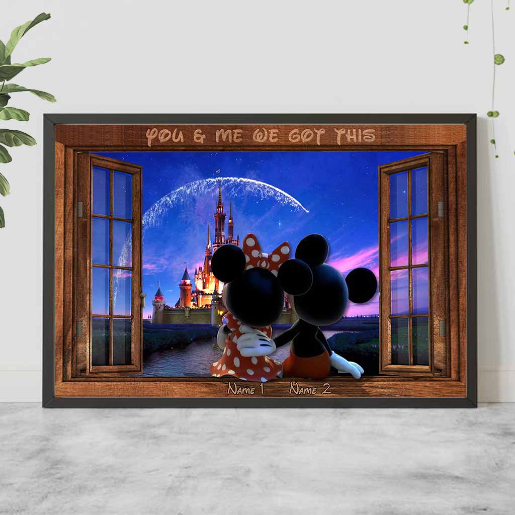 Personalized Mouse Poster Custom Names Gift for Couples