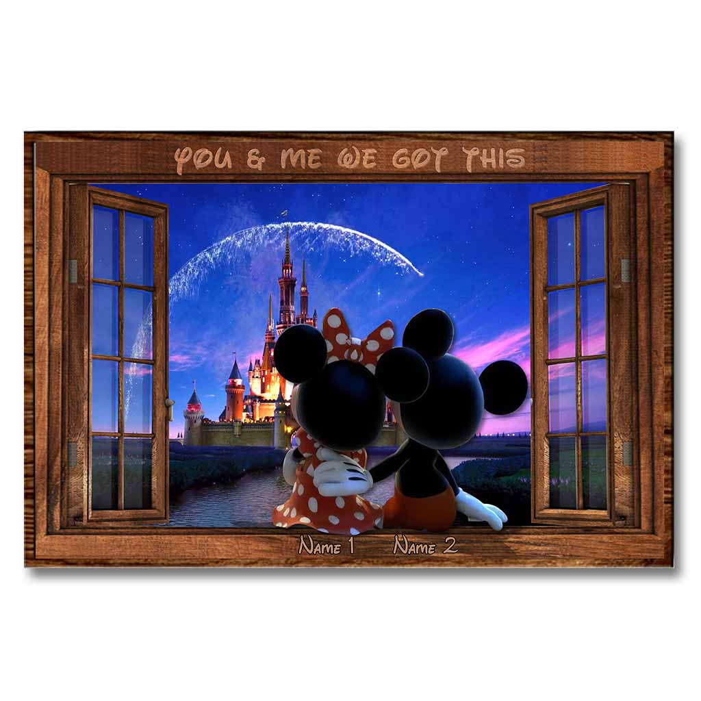 Personalized Mouse Poster Custom Names Gift for Couples