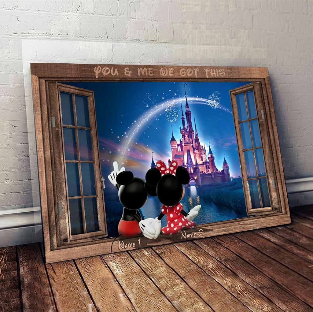 Personalized Mickey & Minnie Mouse Poster Gift for Couples