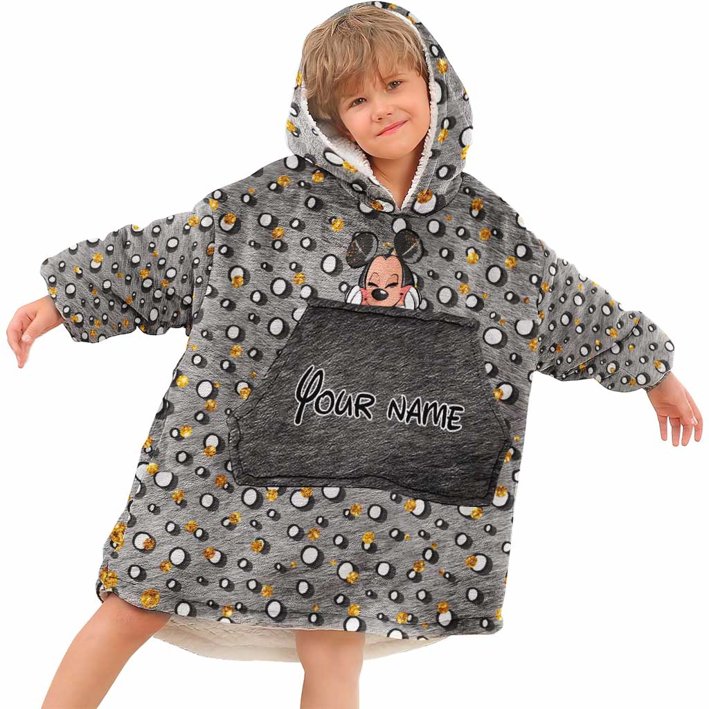 Personalized Magical Mouse Ears Blanket Hoodie Custom Name Gift for Kids