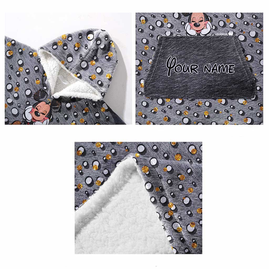 Personalized Magical Mouse Ears Blanket Hoodie Custom Name Gift for Kids