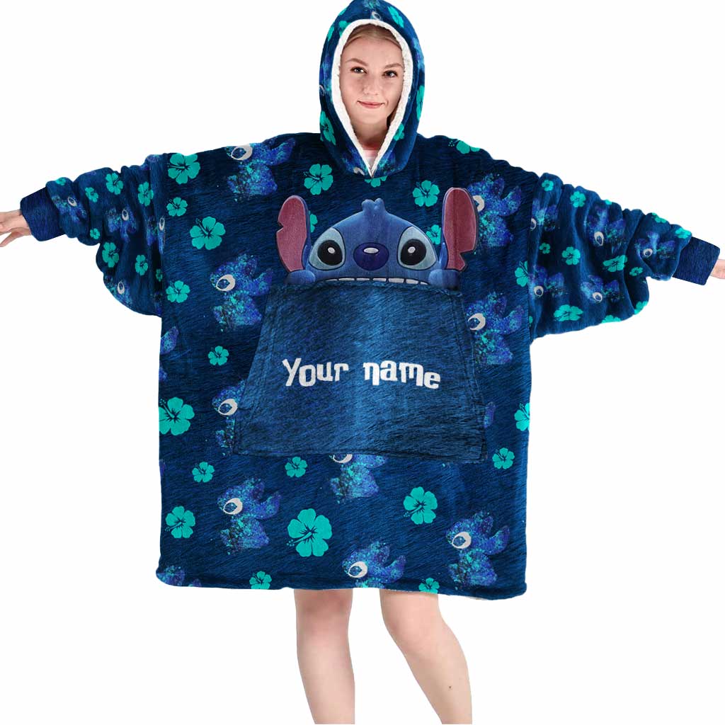 Personalized Ohana Blanket Hoodie Custom Name Gift for Family