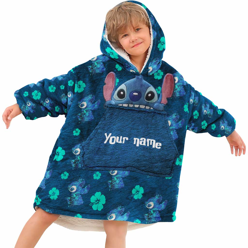 Personalized Ohana Blanket Hoodie Custom Name Gift for Family