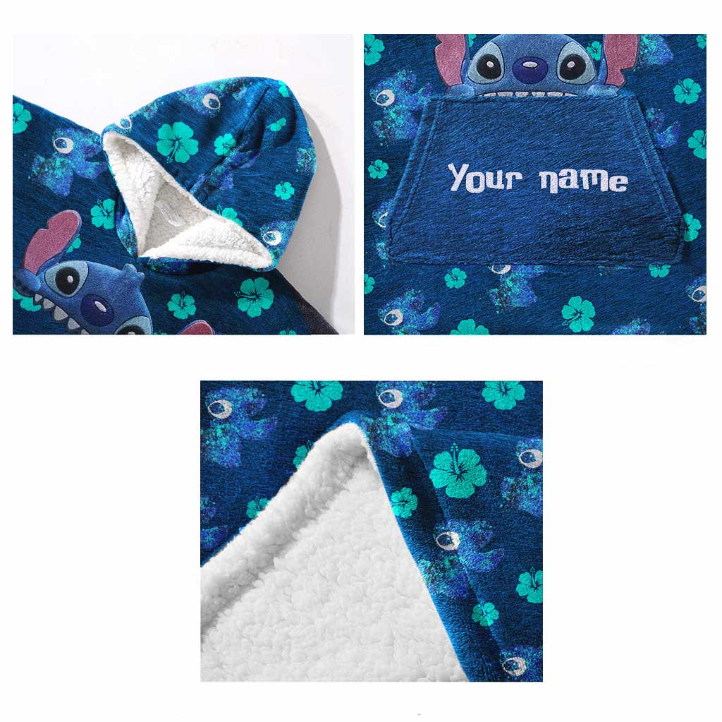 Personalized Ohana Blanket Hoodie Custom Name Gift for Family