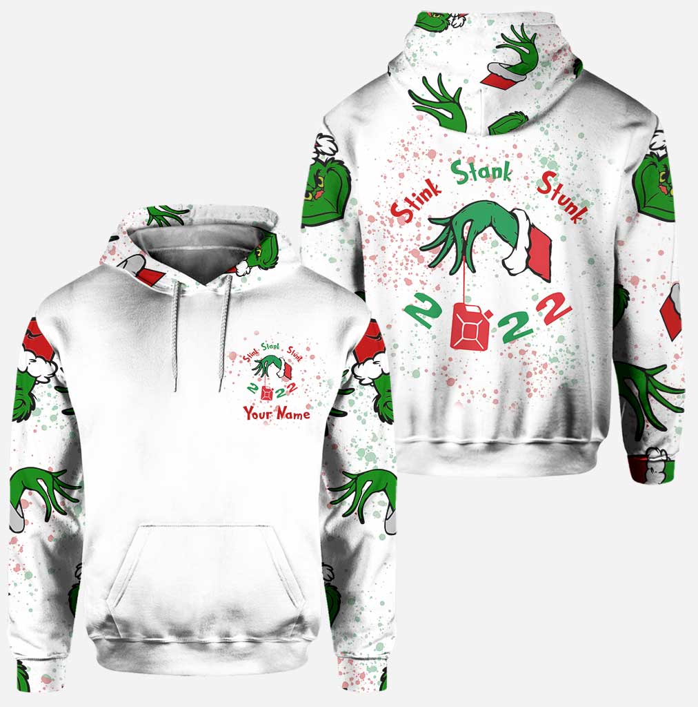 Personalized Grinch Christmas Hoodie and Leggings Set for Family
