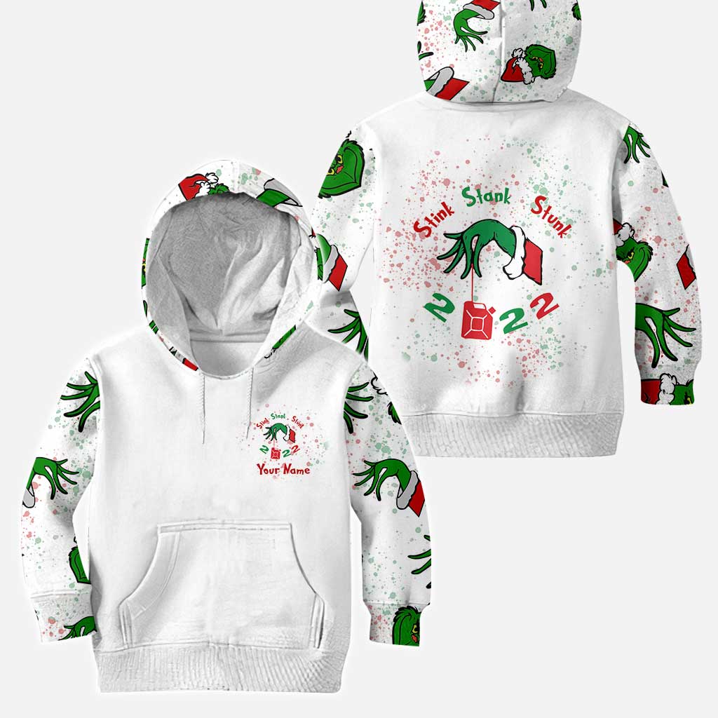Personalized Grinch Christmas Hoodie and Leggings Set for Family