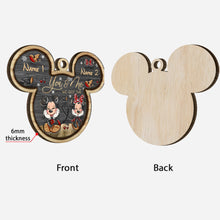 Load image into Gallery viewer, Personalized Christmas Mouse Wood Ornament Custom Names Gift

