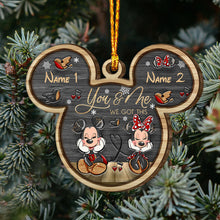 Load image into Gallery viewer, Personalized Christmas Mouse Wood Ornament Custom Names Gift
