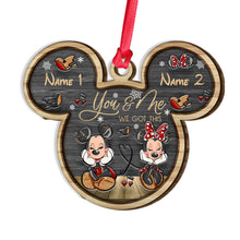 Load image into Gallery viewer, Personalized Christmas Mouse Wood Ornament Custom Names Gift
