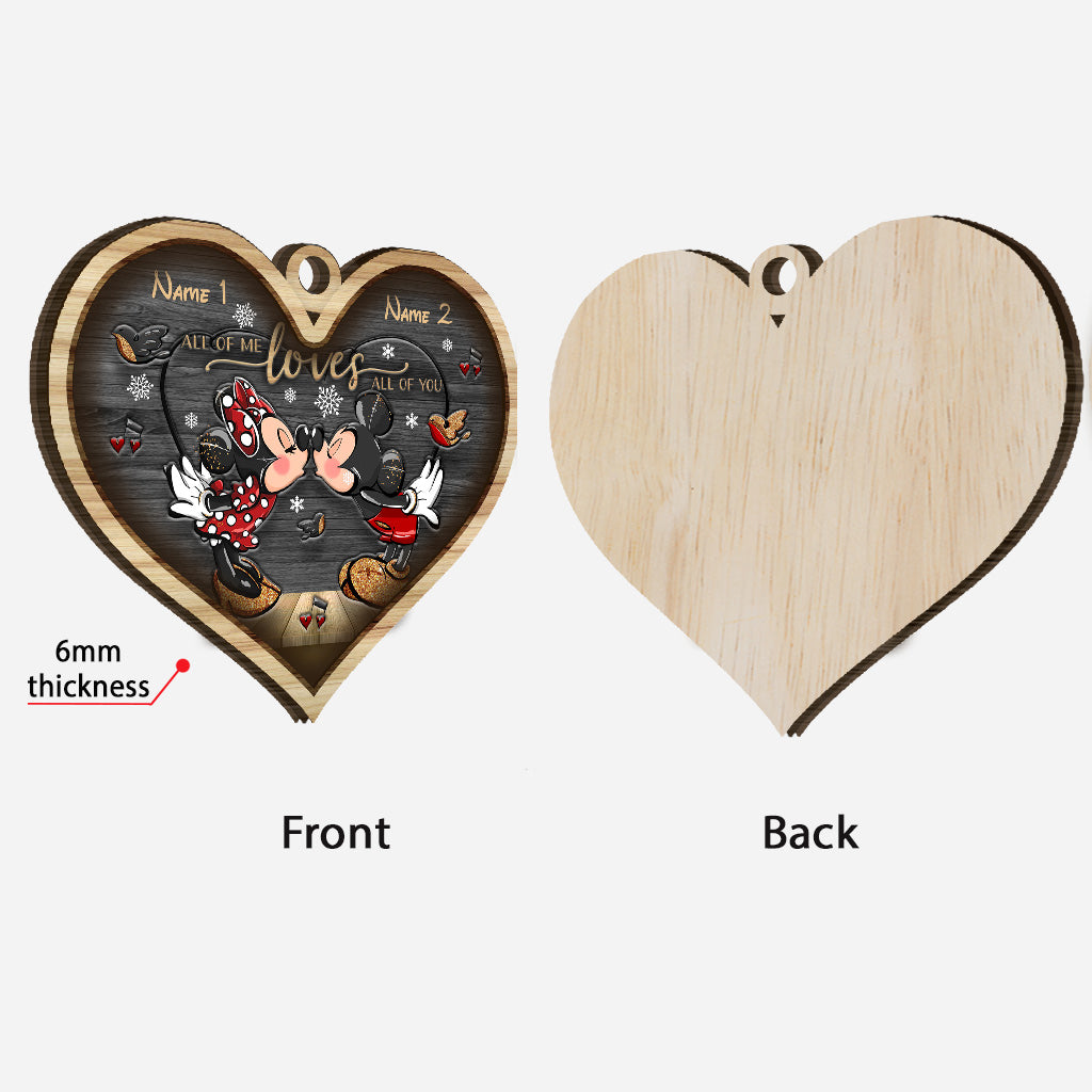 Personalized Layered Wood Christmas Ornament with Names | Unique Gift