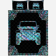 Load image into Gallery viewer, Personalized Jeep Quilt Set Custom Name Gift for Dad

