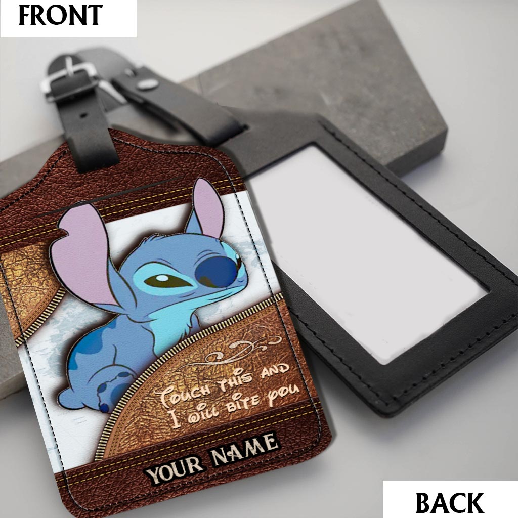 Personalized Leather Luggage Tag Custom Name Touch This Gift