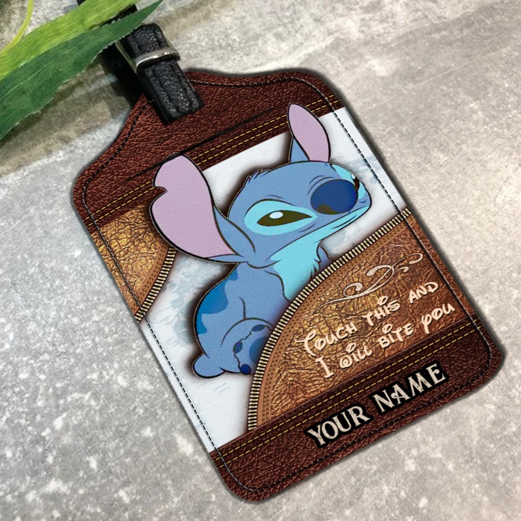 Personalized Leather Luggage Tag Custom Name Touch This Gift