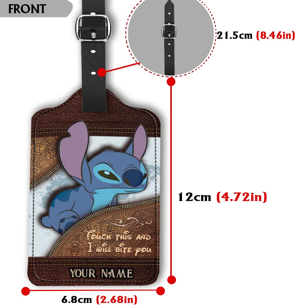 Personalized Leather Luggage Tag Custom Name Touch This Gift