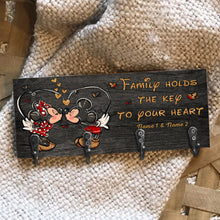 Load image into Gallery viewer, Personalized Family Key Rack with Hooks | Custom Name Sign Gift
