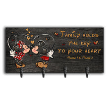 Load image into Gallery viewer, Personalized Family Key Rack with Hooks | Custom Name Sign Gift
