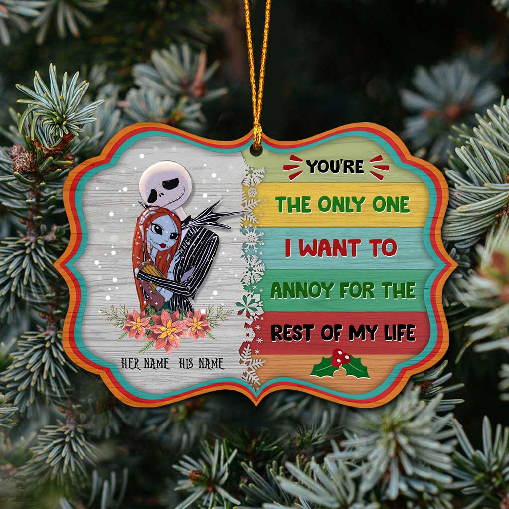 Personalized Nightmare Before Christmas Ornament Custom Names Gift for Couples