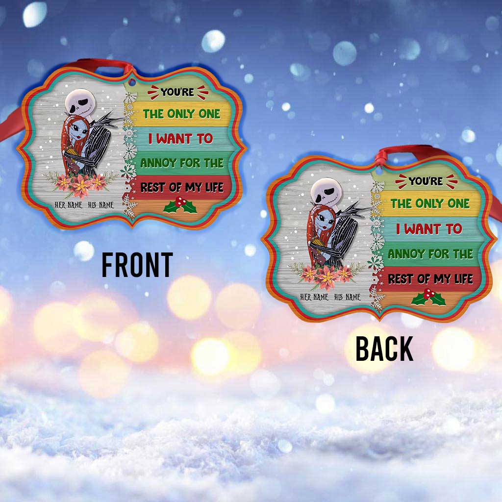 Personalized Nightmare Before Christmas Ornament Custom Names Gift for Couples