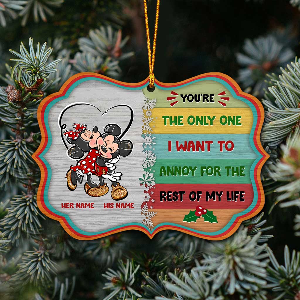Personalized Christmas Mouse Ornament Customizable Gift for Couples